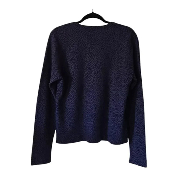 Saks Fifth Avenue Black 100% Cashmere Women's Size XL Blue Long Sleeve Button Up - Picture 2 of 9